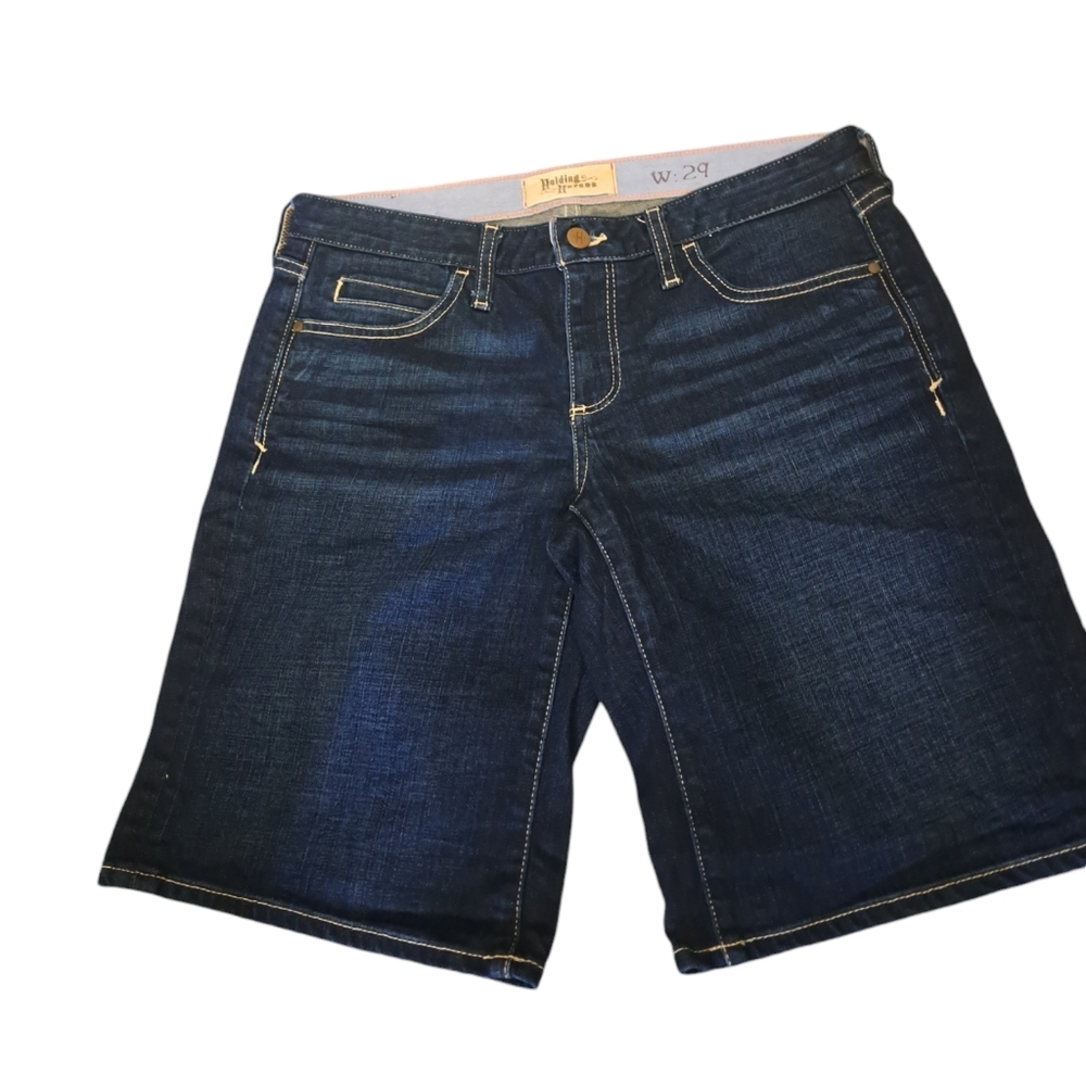 Anthropologie Holding Horses Jean Shorts denim Boy Short dark cotton blend 29